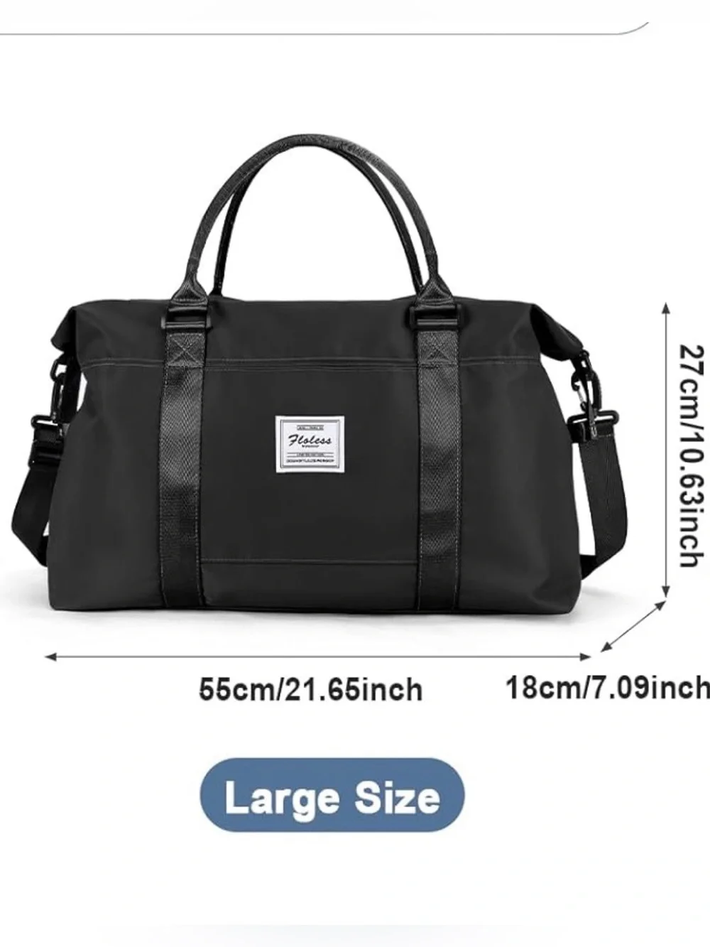 black Floless Workshop limited edition duffel bag with toiletry bag